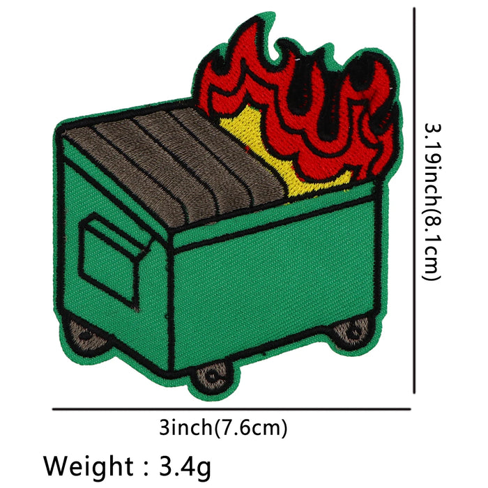 Dumpster Fire Embroidered Patch