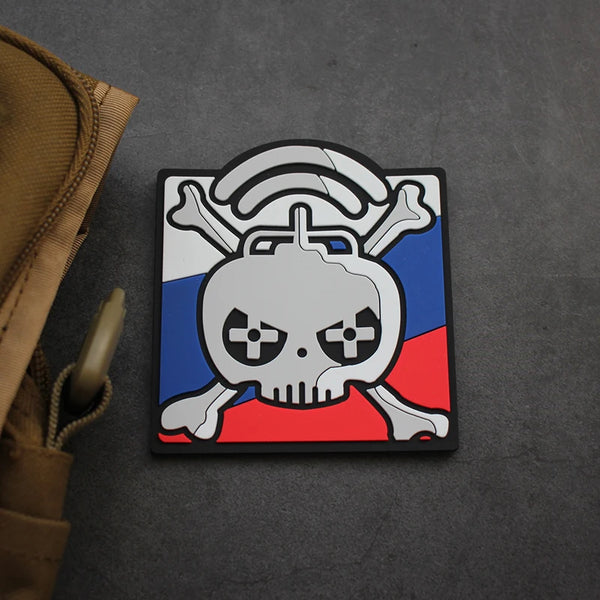 Skull Drone PVC Rubber Velcro Patch