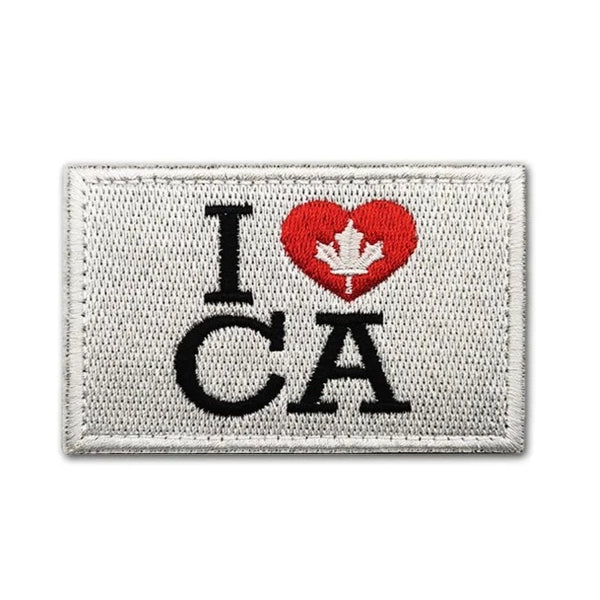 Canada Flag 'I Love CA' Embroidered Velcro Patch