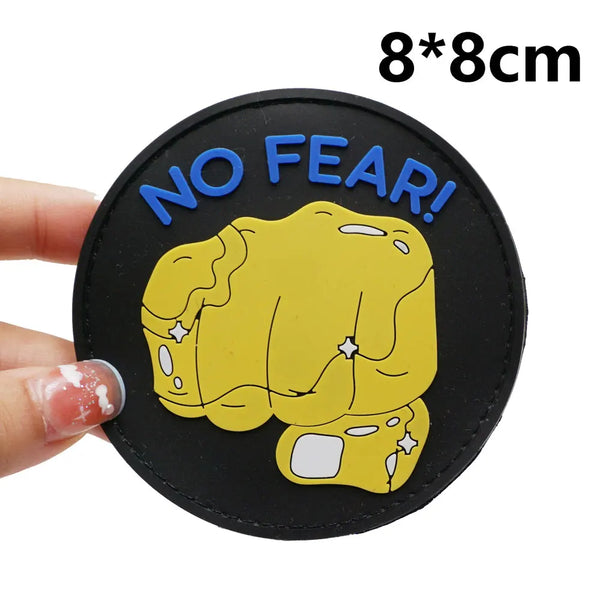 Fist 'No Fear | Round' PVC Rubber Patch