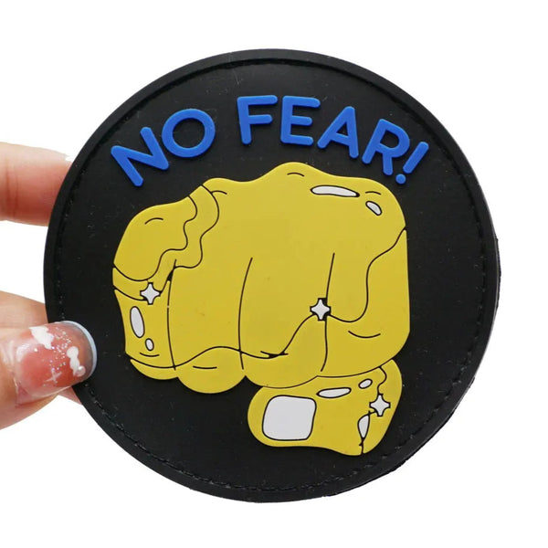 Fist 'No Fear | Round' PVC Rubber Velcro Patch