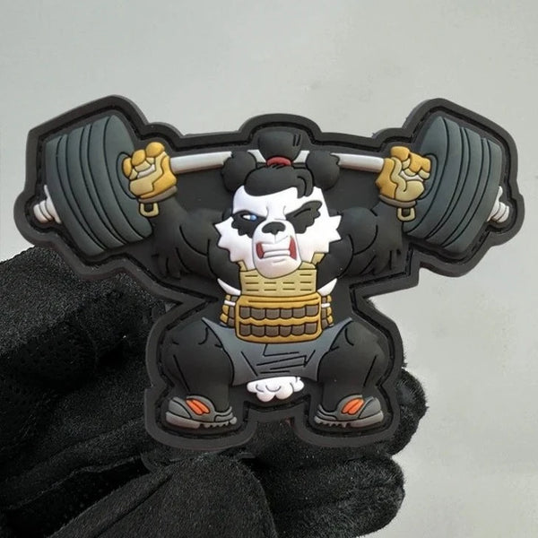 Panda Fitness 'Barbells Lifting' PVC Rubber Velcro Patch