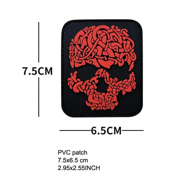 Viking Skull PVC Rubber Velcro Patch