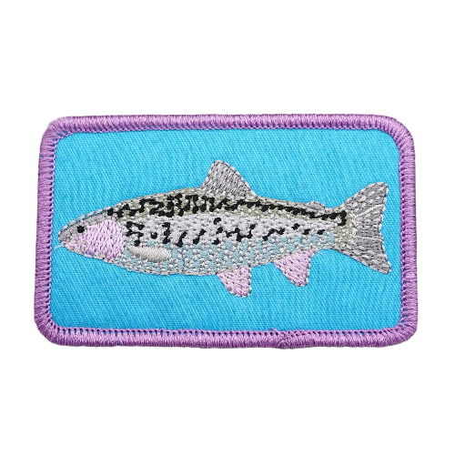 Salmon Fish 'Square' Embroidered Velcro Patch