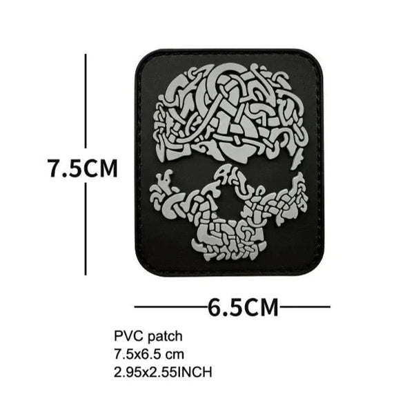 Viking Skull PVC Rubber Velcro Patch