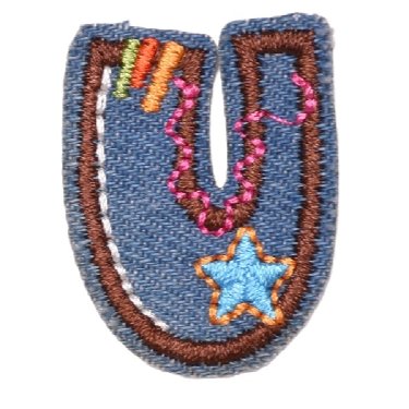 Letter U 'Denim Letter' Embroidered Patch — Little Patch Co