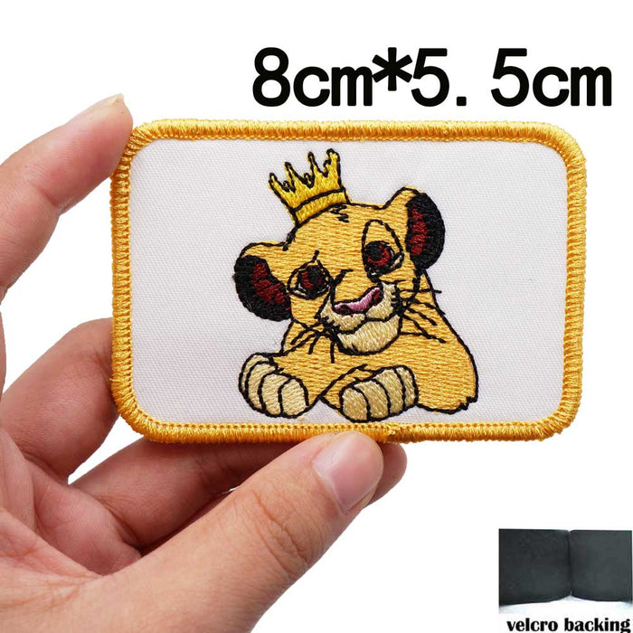The Lion King 'Simba with Crown | Square' Embroidered Velcro Patch