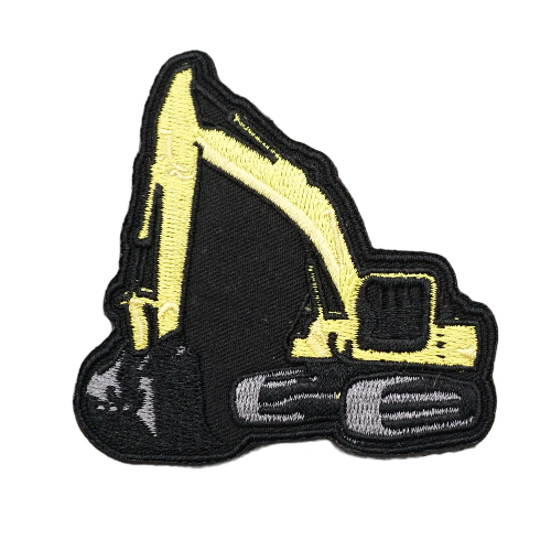 Vehicles 'Backhoe' Embroidered Velcro Patch
