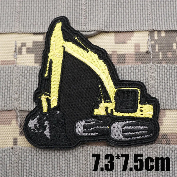 Vehicles 'Backhoe' Embroidered Velcro Patch