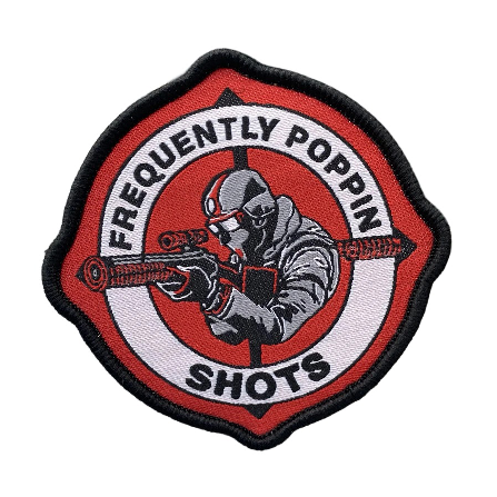 Sniper 'Frequently Poppin Shots' Embroidered Velcro Patch