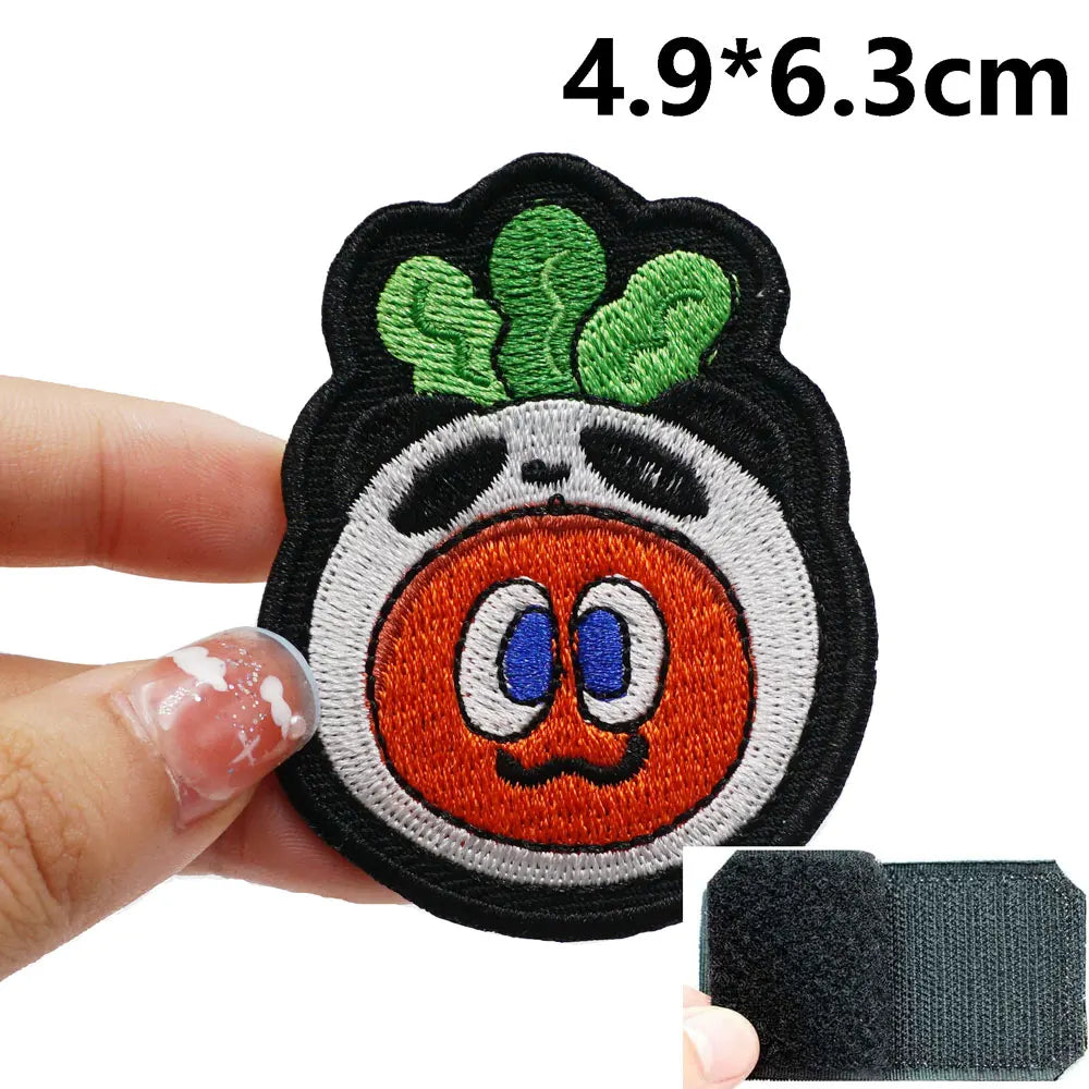 Cute Panda Fruit Embroidered Velcro Patch