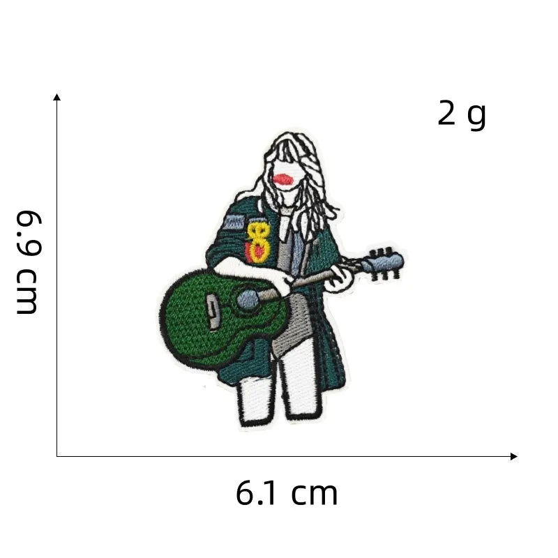 Taylor Swift 'Green Guitar' Embroidered Patch
