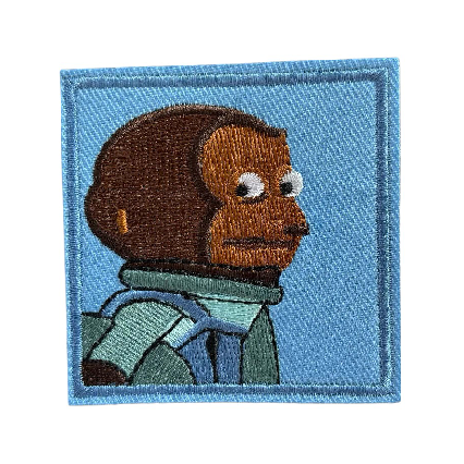 Monkey 'Awkward Look | Square' Embroidered Velcro Patch