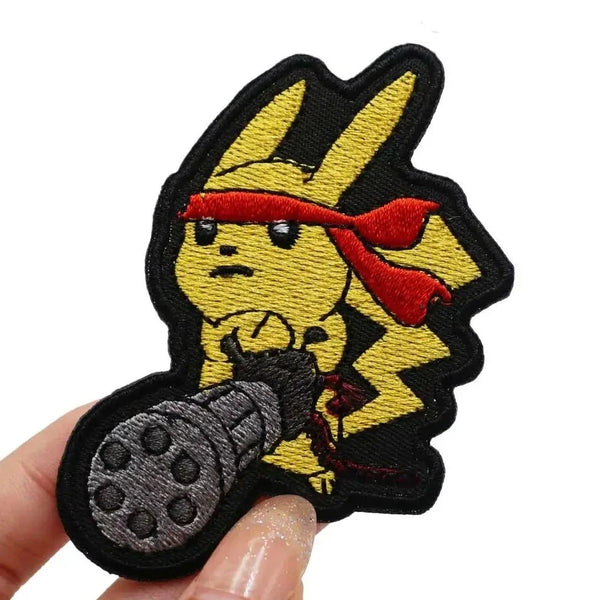 Pocket Monster 'Pikachu | Machine Gun' Embroidered Velcro Patch