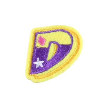 Cute Letter D 'Colorful' Embroidered Patch