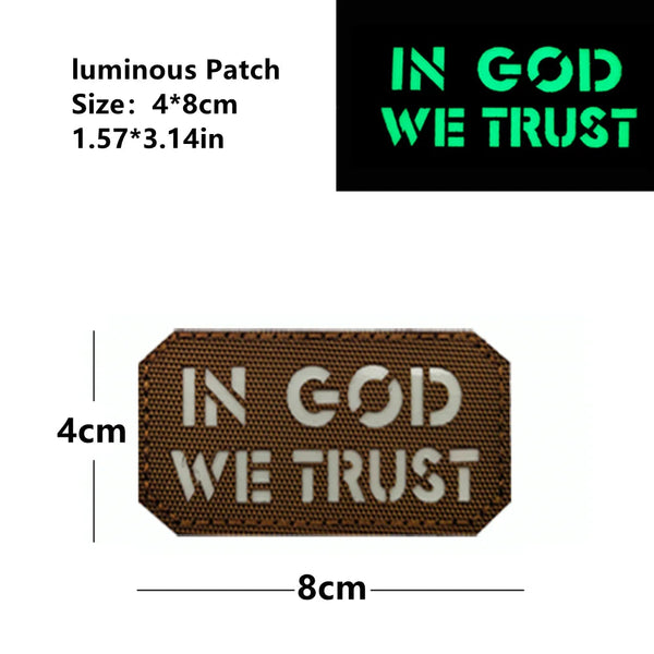 Religious 'In God We Trust | Luminous' Embroidered Velcro Patch