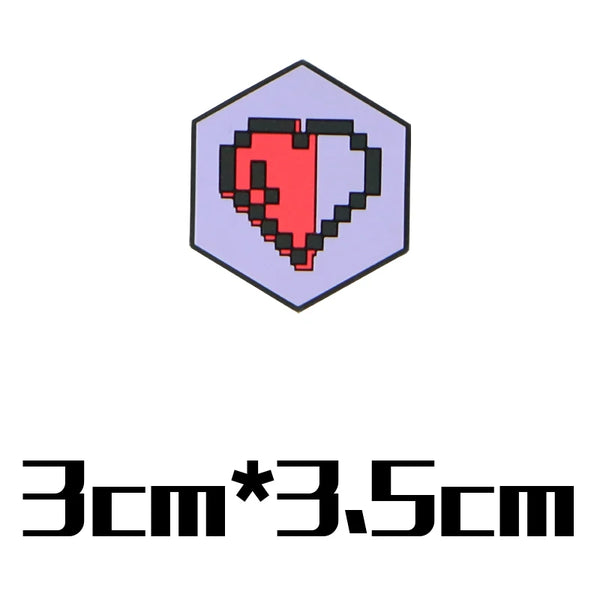 Minecraft 'Half Heart | Mini Hexagon' PVC Rubber Velcro Patch