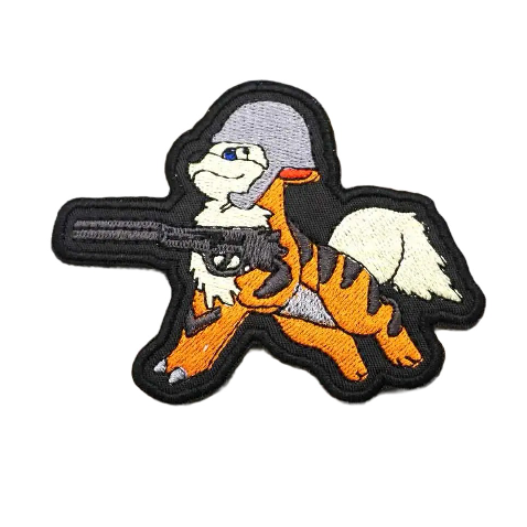 Tactical Dog 'Silencer Gun' Embroidered Velcro Patch