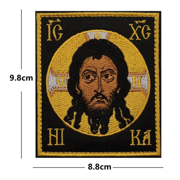 Christogram IC XC 'Jesus Face | Square' Embroidered Velcro Patch