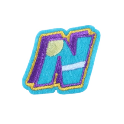 Cute Letter N 'Colorful' Embroidered Patch