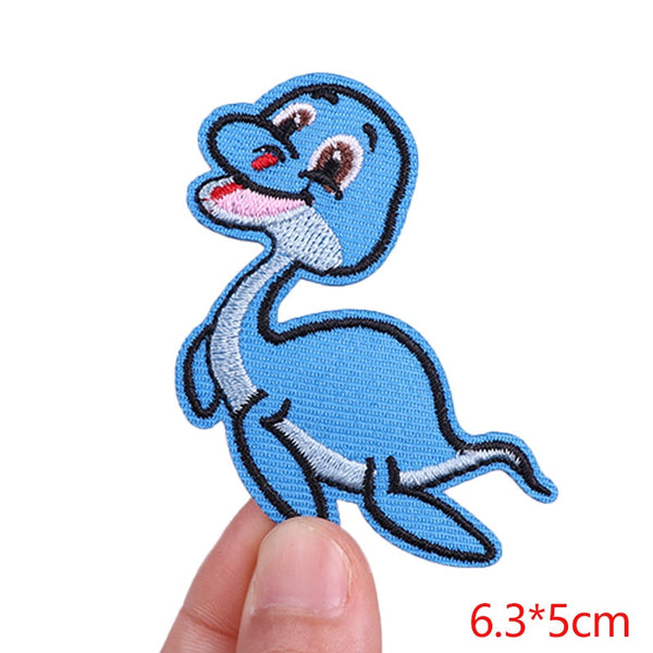 Cute 'Sea Dinosaur | Blue' Embroidered Patch