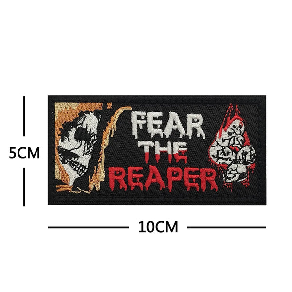 Grim Reaper 'Fear The Reaper' Embroidered Velcro Patch