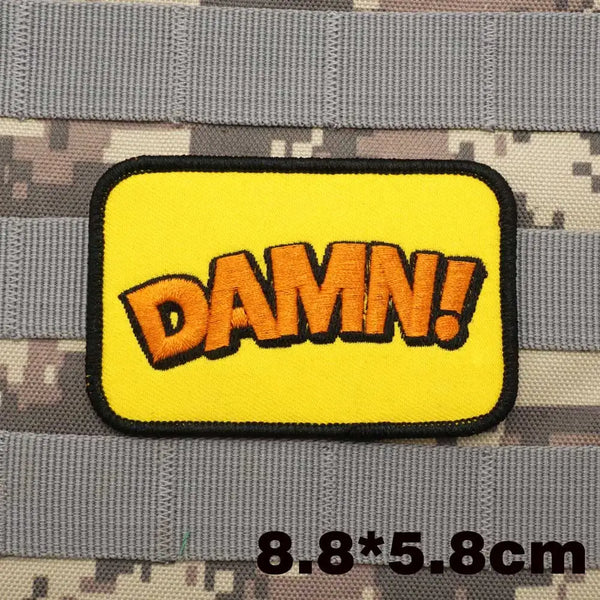 Funny 'D@mn! | Square' Embroidered Velcro Patch