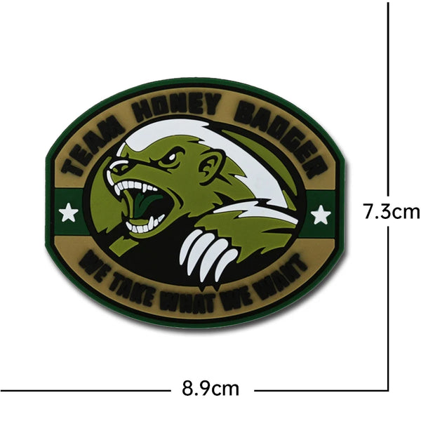 Military Tactical 'Team Honey Badger | We Take What We Want' PVC Rubber Velcro Patch