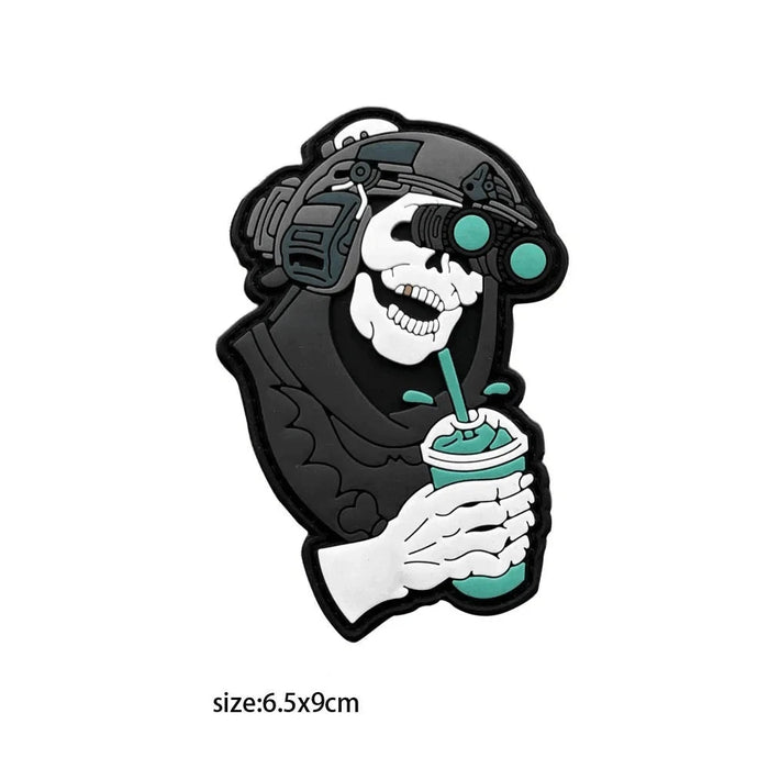 Military Tactical 'Grim Reaper | Drinks' PVC Rubber Velcro Patch