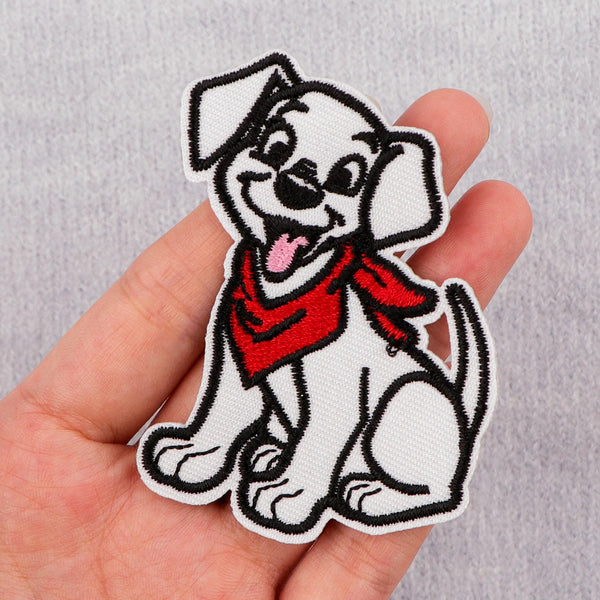 Cute Dog 'Red Scarf' Embroidered Patch