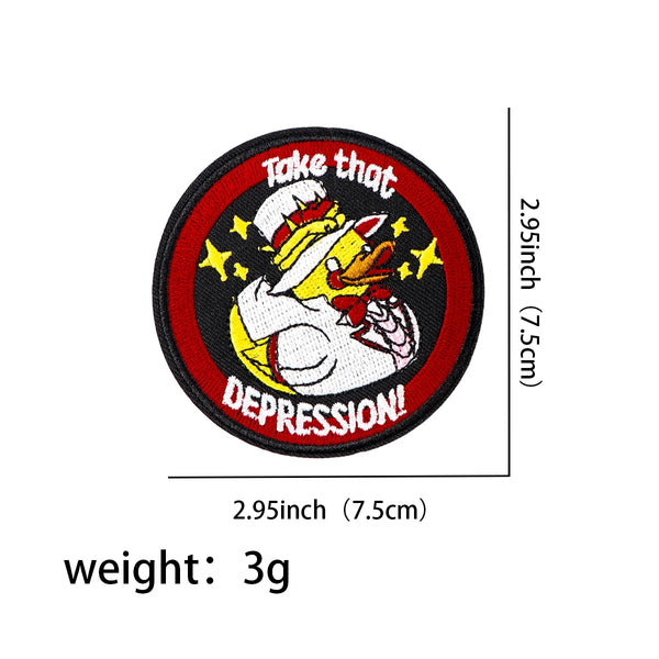 Hazbin Hotel 'Lucifer Duck | Take That Depression' Embroidered Patch