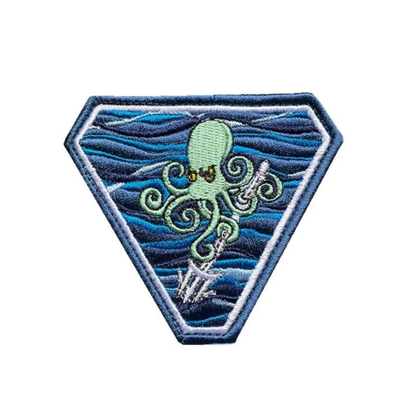 Octopus 'Trident Kraken' Embroidered Velcro Patch