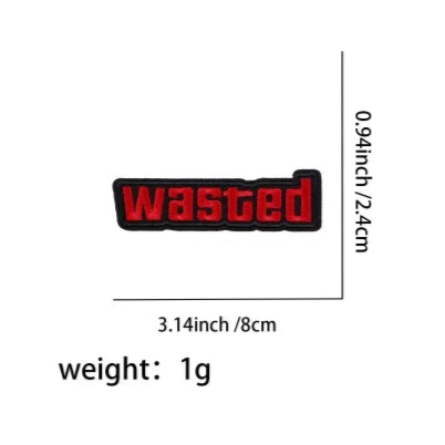 Wasted Embroidered Patch