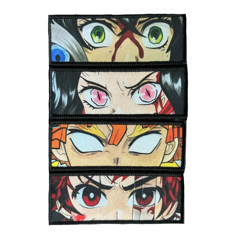 Kimetsu no Yaiba 'Characters Eyes | Set of 4' Embroidered Velcro Patch
