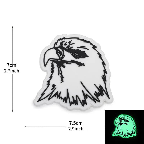 Eagle Head 'Luminous' PVC Rubber Velcro Patch