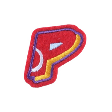 Cute Letter P 'Colorful' Embroidered Patch