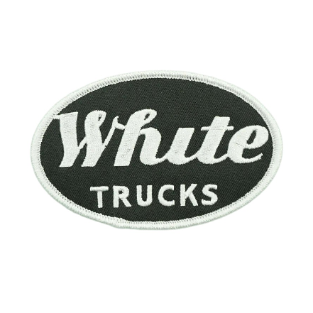 White Trucks 'Logo' Embroidered Velcro Patch