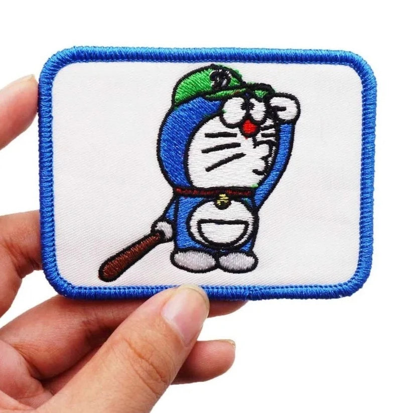 Doraemon 'Playing Baseball | Square' Embroidered Patch