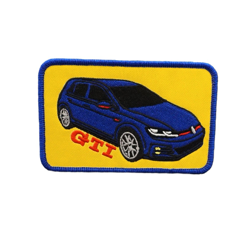 Vehicles 'Blue GTI' Embroidered Velcro Patch