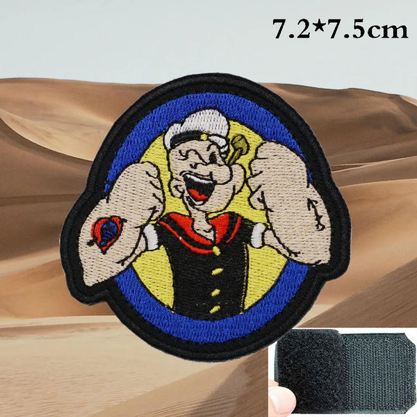 Popeye 'Strong Arms' Embroidered Velcro Patch