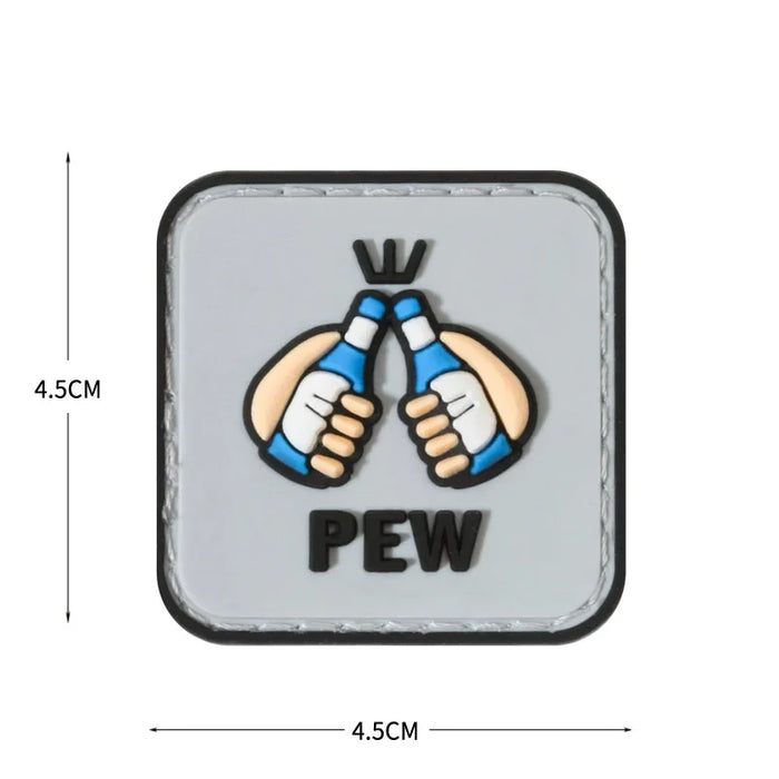 Drinks 'Pew | Beer Bottle Toast' PVC Rubber Velcro Patch