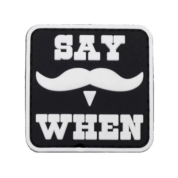 Doc Holliday Mustache 'Say When | Luminous' PVC Rubber Velcro Patch