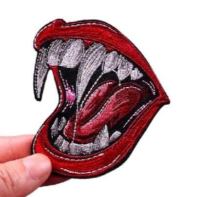 Vampire Mouth 'Fangs' Embroidered Patch