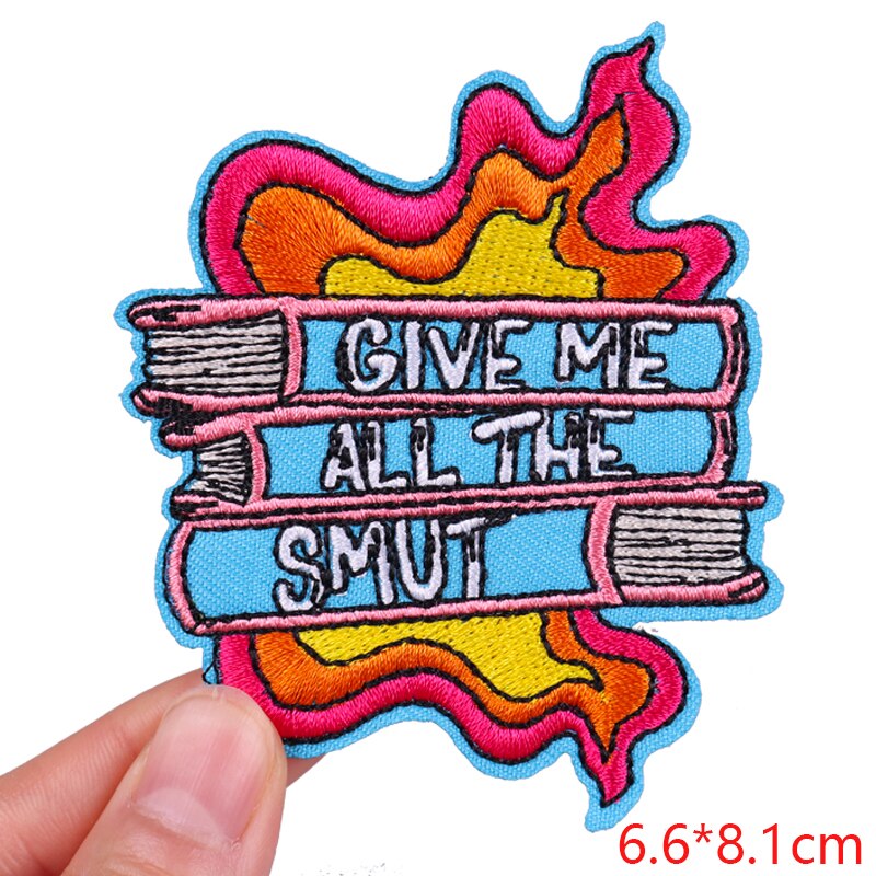Books 'Give Me All The Sm*t' Embroidered Patch
