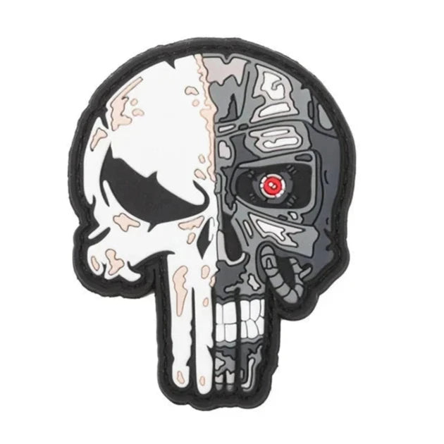 Skull 'Terminator x Punisher' PVC Rubber Velcro Patch