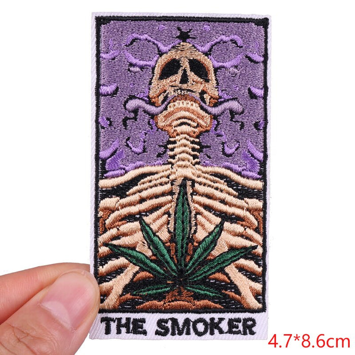 Tarot Card 'The Smoker' Embroidered Patch