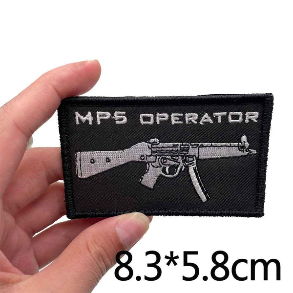 Military Tactical 'MP5 Operator Rifle' Embroidered Velcro Patch