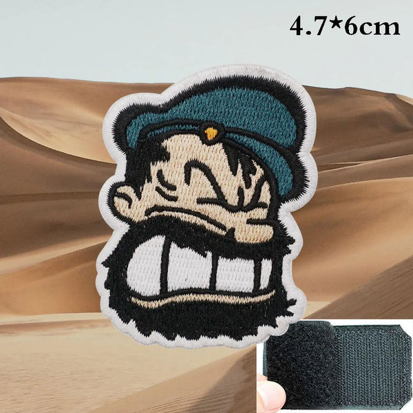 Popeye 'Brutus Head' Embroidered Velcro Patch