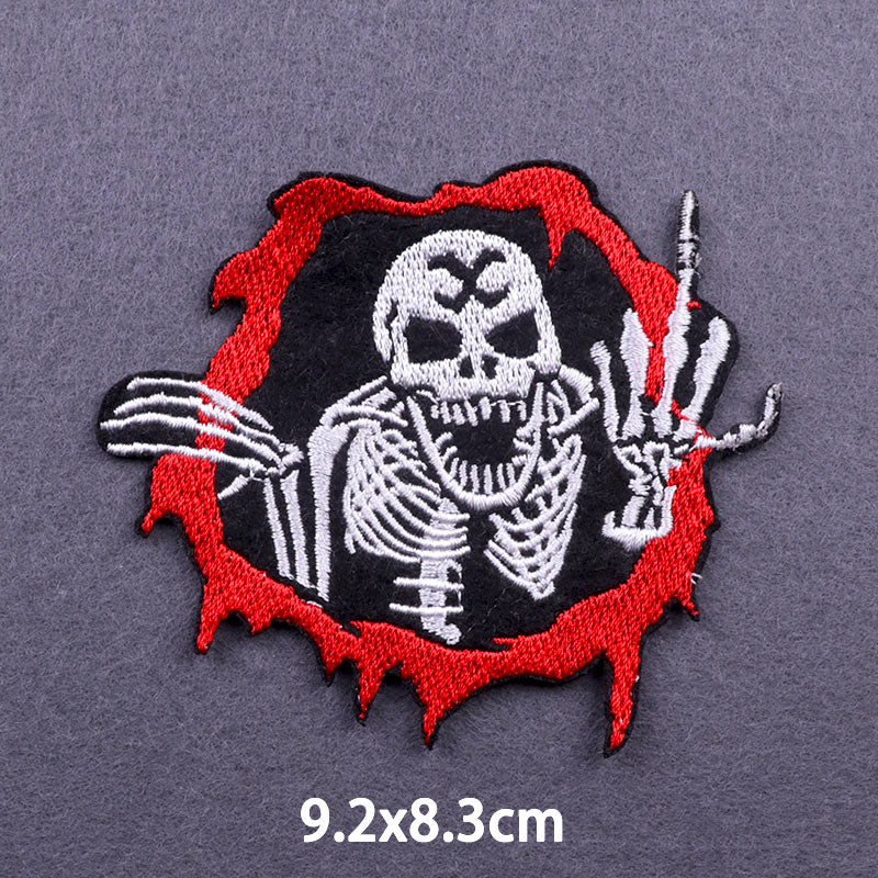 Skull 'Scary Skeleton | F*ck U' Embroidered Patch