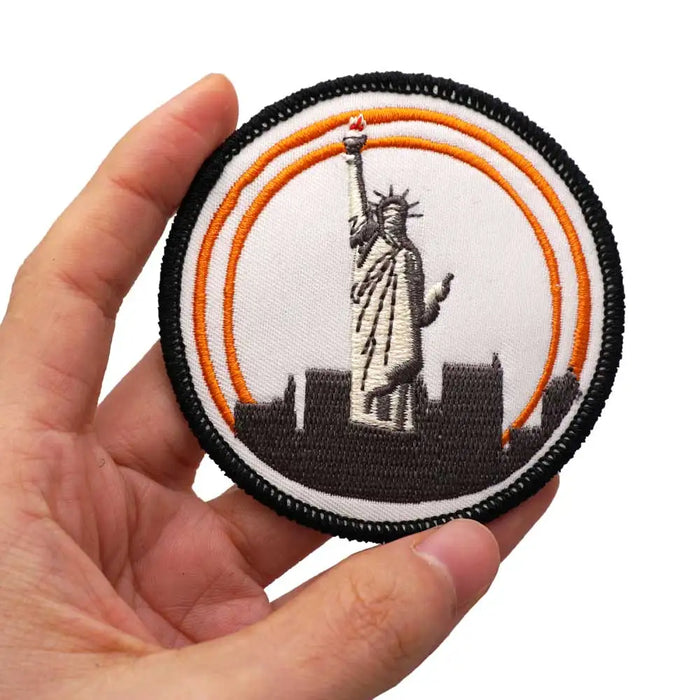 Statue of Liberty 'Round' Embroidered Velcro Patch